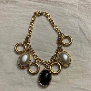 Park Lane Gold Bracelet with Black and White Charms
